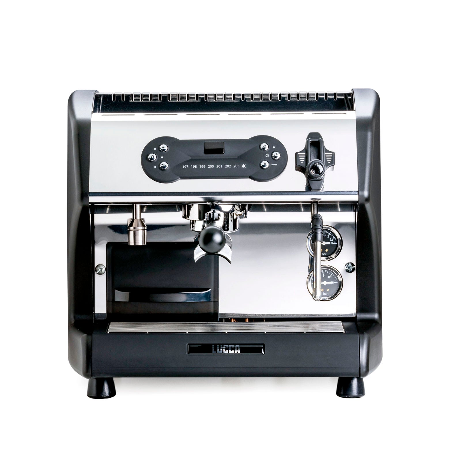 Lucca-A53-Pro-Espresso-Machine-Front-KO-by-Clive-Coffee