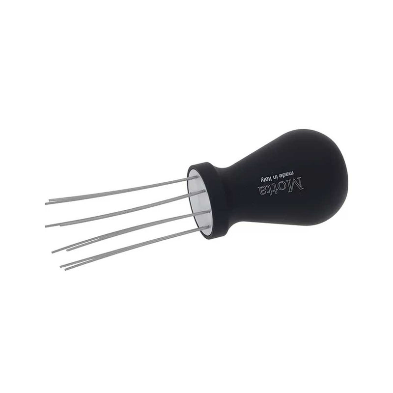 Black metal handle on a white background