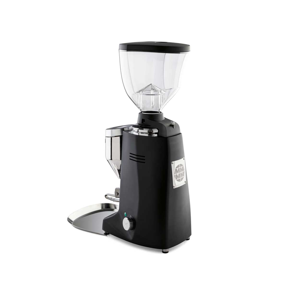 back of the mazzer major v electronic espresso grinder in black