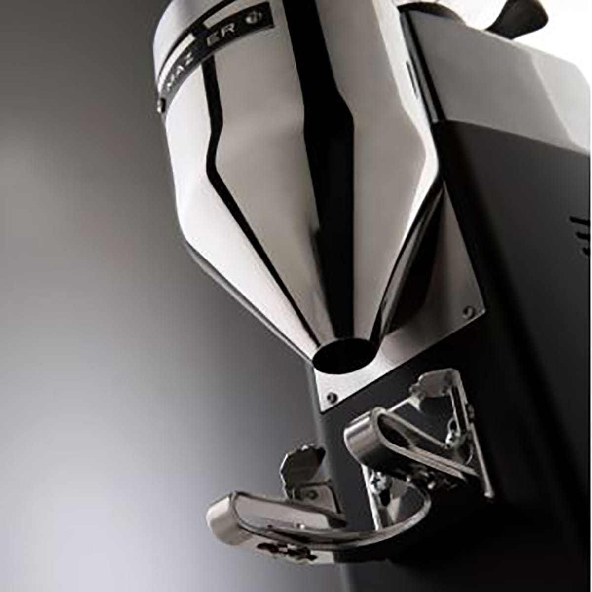 portafilter fork on the mazzer rober s in black