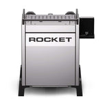 A Rocket brand stainless steel and black industrial machine or grill unit, shown from the front on a clean white background.