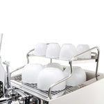 cups on warming tray of the Izzo Alex leva home lever machine