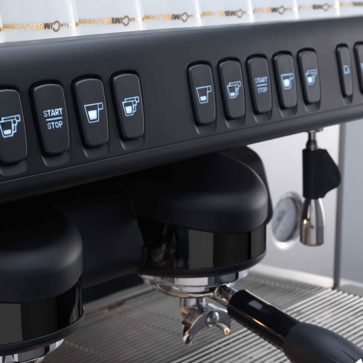 la cimbali m26 BE two group commercial espresso machine button panel